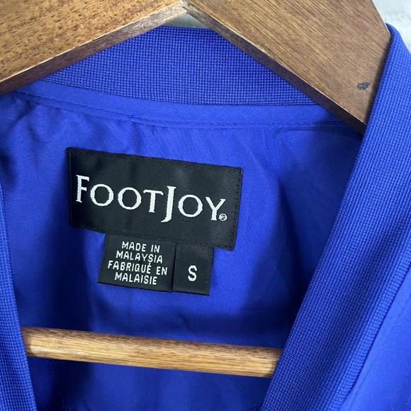 FootJoy Royal Blue V-Neck Pullover Windbreaker Jacket Mens Small W/ Pkts Poly - Picture 3 of 8